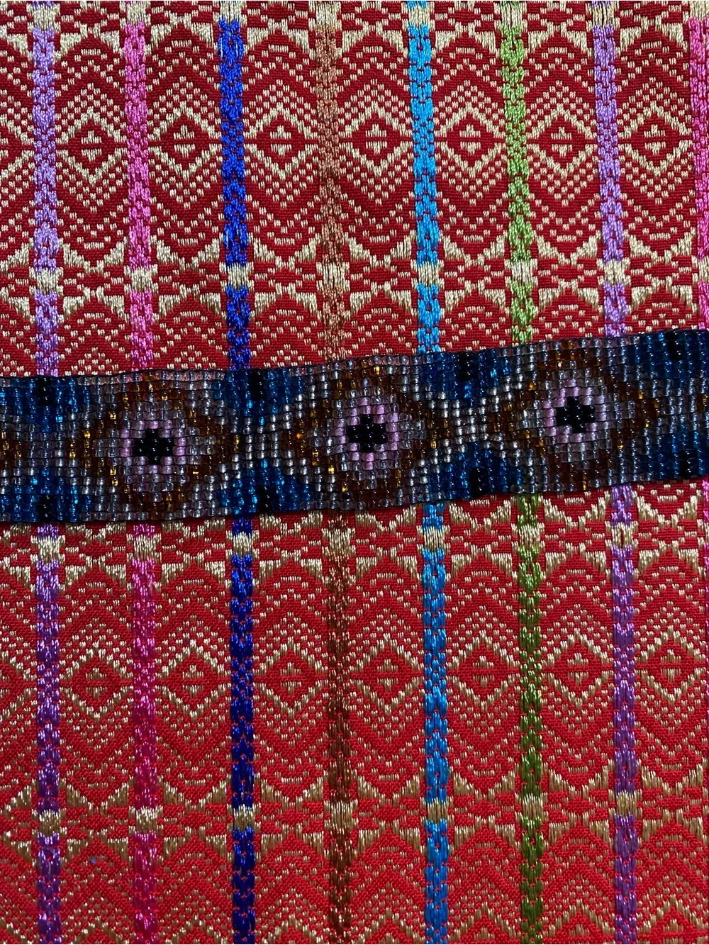 vintage third eye Guatemalan beaded bracelet small